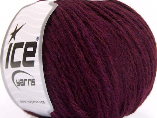 Lot of 8 Skeins ICE WOOL WORSTED 50 (50% Wool) Hand Knitting Yarn Maroon