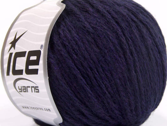 Lot of 8 Skeins Ice Yarns WOOL WORSTED 50 (50% Wool) Yarn Dark Purple