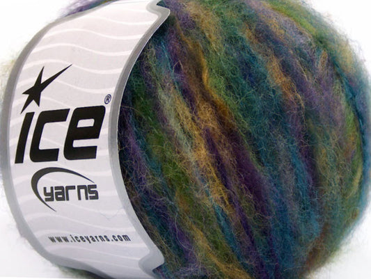 Lot of 8 Skeins ICE SALE WINTER (24% Mohair 20% Wool) Yarn Turquoise Purple Green