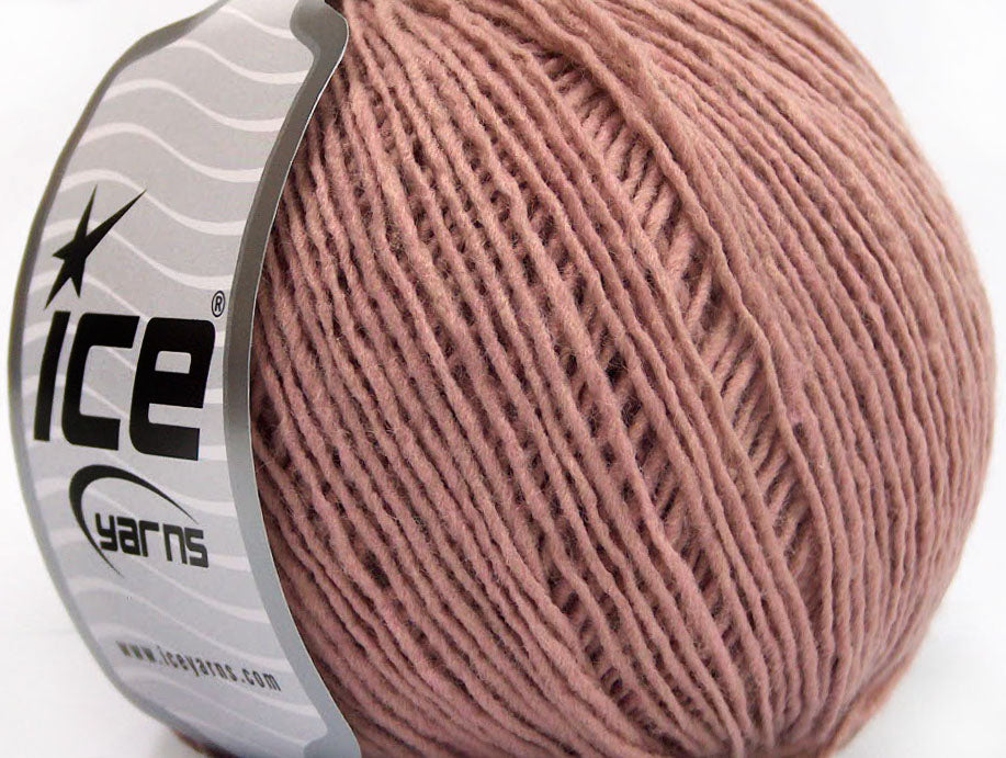 Lot of 8 Skeins ICE WOOL CORD LIGHT (50% Wool) Hand Knitting Yarn Rose Pink