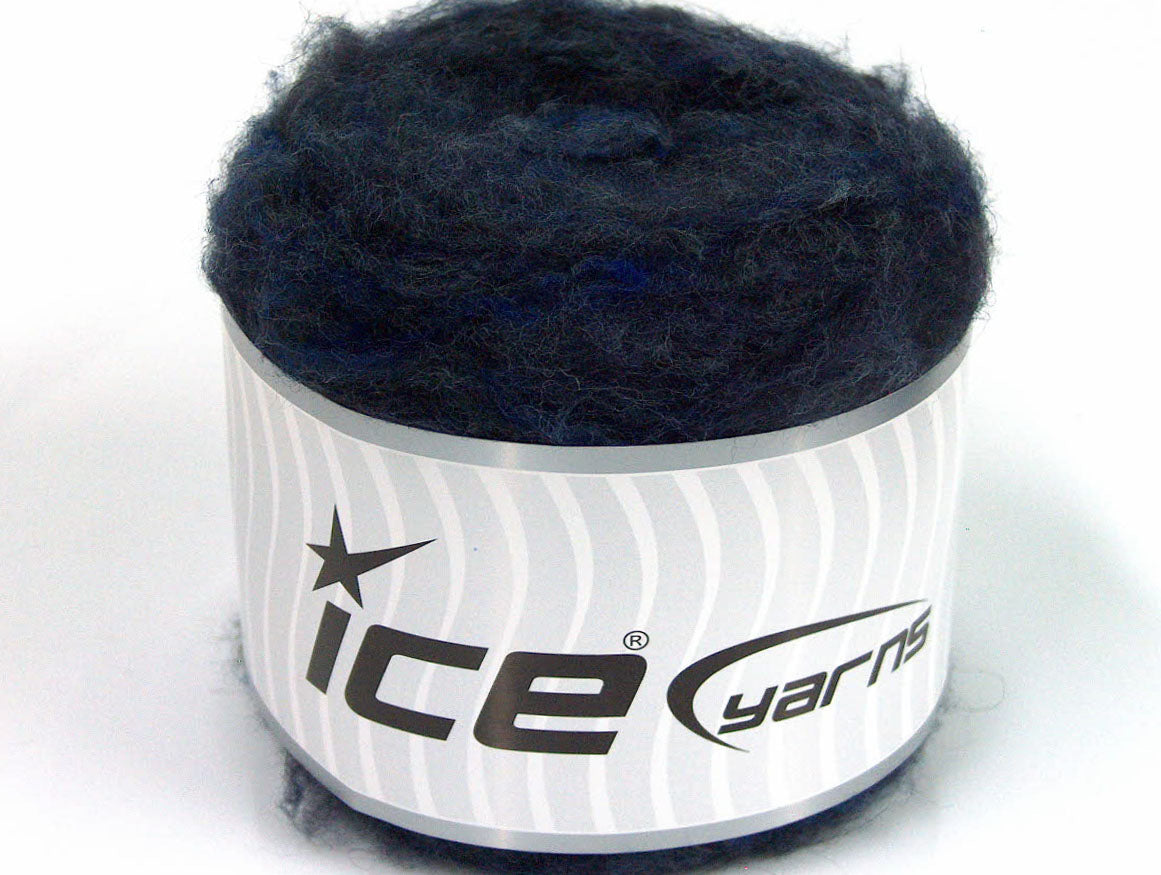 Lot of 3 x 100gr Skeins ICE CAKES MOHAIR FLUFFY (40% Mohair) Yarn Navy Melange