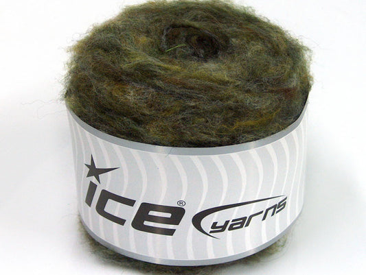 Lot of 3 x 100gr Skeins ICE CAKES MOHAIR FLUFFY (40% Mohair) Yarn Green Melange