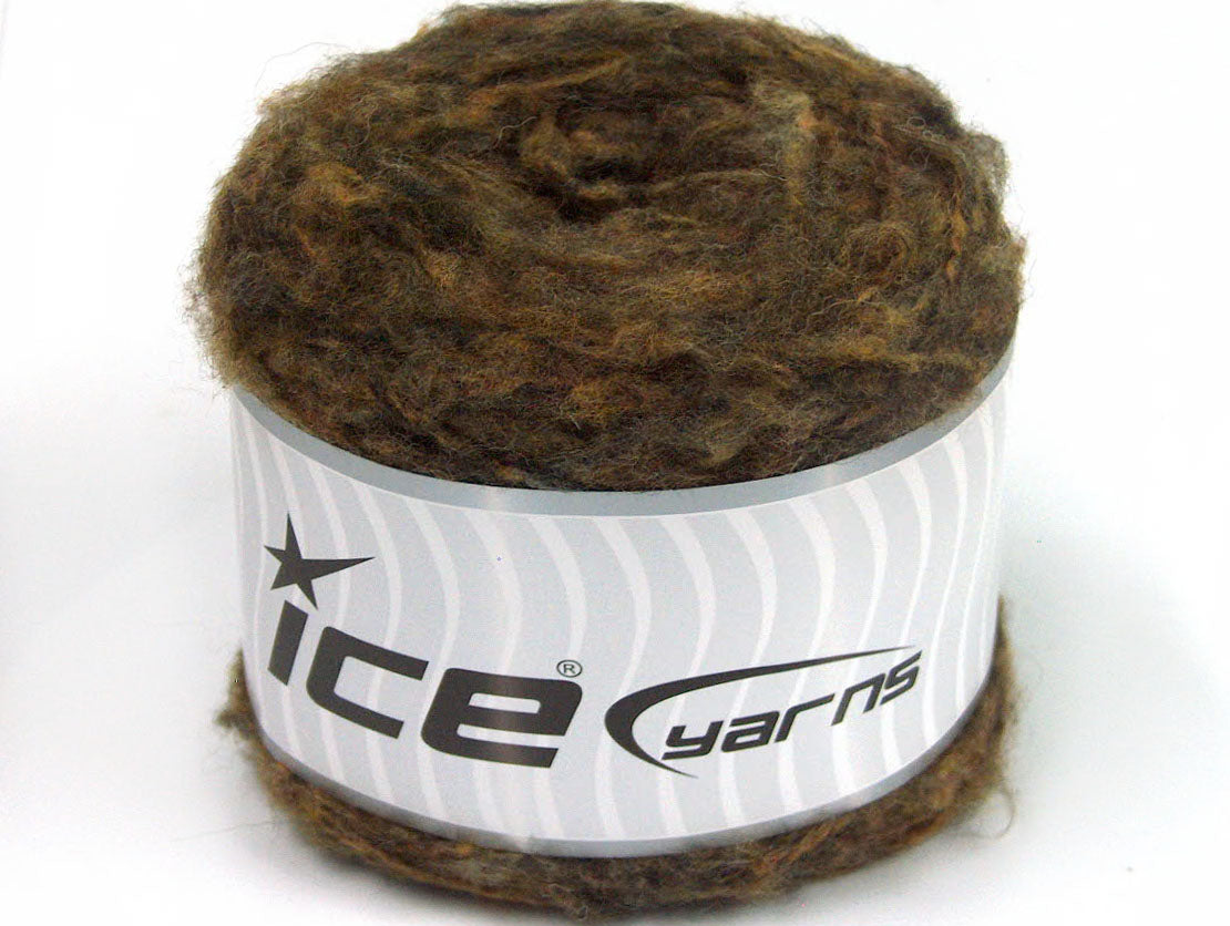 Lot of 3 x 100gr Skeins ICE CAKES MOHAIR FLUFFY (40% Mohair) Yarn Brown Melange