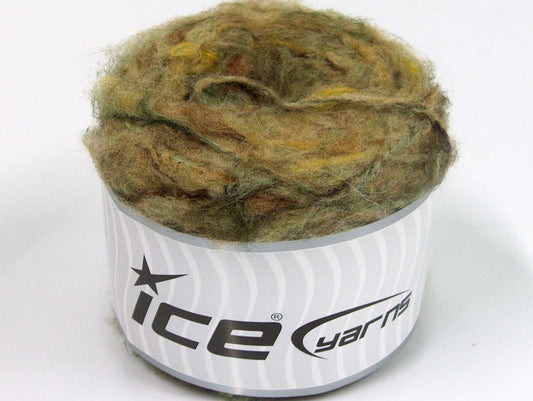 Lot of 3 x 100gr Skeins ICE CAKES MOHAIR FLUFFY (40% Mohair) Yarn Khaki Melange