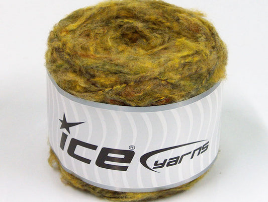 Lot of 3 x 100gr Skeins ICE CAKES MOHAIR FLUFFY (40% Mohair) Yarn Olive Green Melange