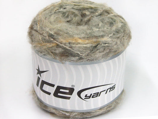 Lot of 3 x 100gr Skeins ICE CAKES MOHAIR FLUFFY (40% Mohair) Yarn Grey Melange