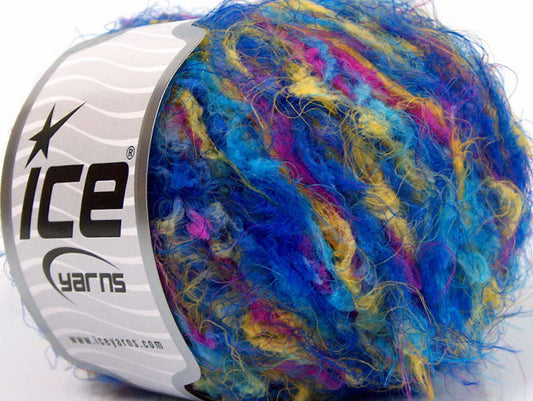 Lot of 8 Skeins ICE POLAR EYELASH Yarn Blue Turquoise Yellow Pink