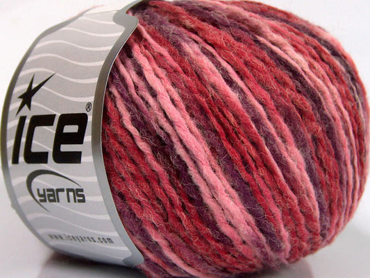 Lot of 8 Skeins ICE SALE WINTER (20% Wool) Yarn Pink Shades Purple