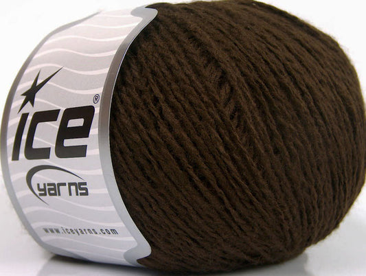 Lot of 8 Skeins ICE WOOL LIGHT (50% Wool) Hand Knitting Yarn Brown