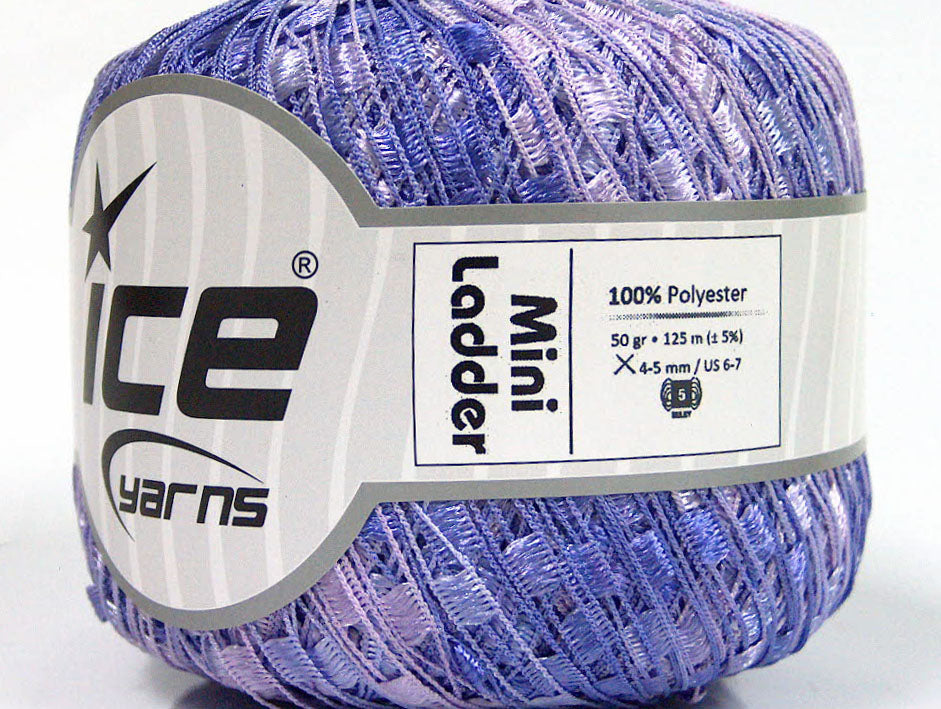 Lot of 6 Skeins Ice Yarns Trellis MINI LADDER Hand Knitting Yarn Lilac Shades