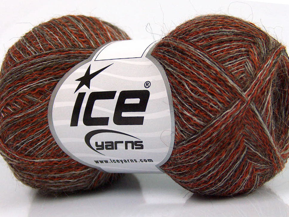 Lot of 8 Skeins ICE SALE LUXURY-PREMIUM (40% Baby Alpaca 10% Wool) Yarn Copper Camel Grey