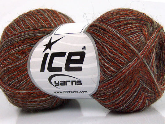 Lot of 8 Skeins ICE SALE LUXURY-PREMIUM (40% Baby Alpaca 10% Wool) Yarn Copper Camel Grey