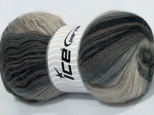 Lot of 4 x 100gr Skeins Ice Yarns ANGORA ACTIVE (25% Angora) Yarn Grey Shades
