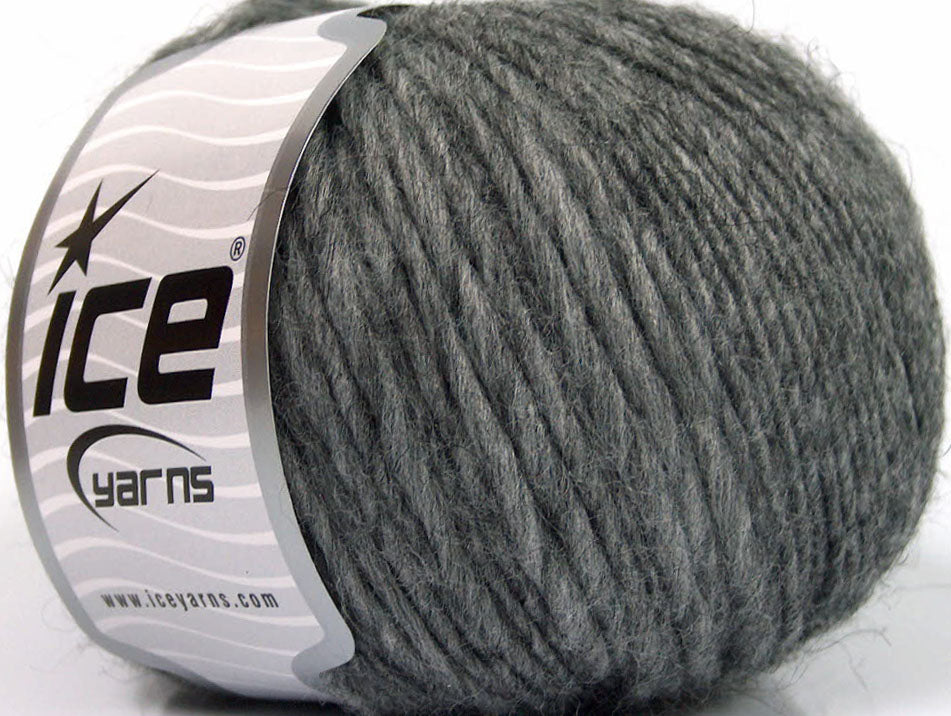 Lot of 8 Skeins ICE FIAMMATO (45% Wool) Hand Knitting Yarn Grey