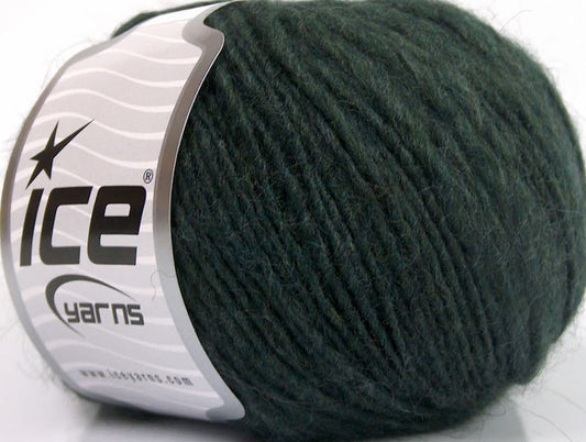 Lot of 8 Skeins ICE FIAMMATO (45% Wool) Hand Knitting Yarn Dark Green