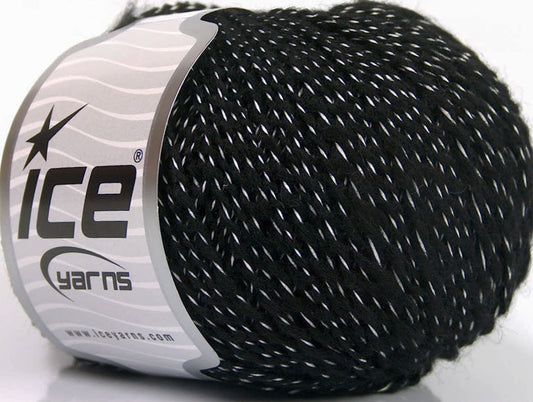 Lot of 8 Skeins ICE SALE WINTER (40% Wool) Hand Knitting Yarn Black White