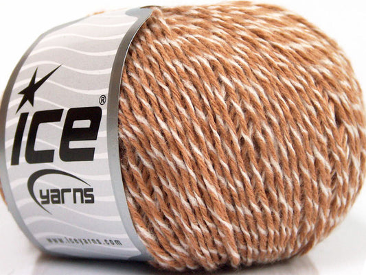Lot of 8 Skeins ICE SALE PLAIN Hand Knitting Yarn Light Brown White