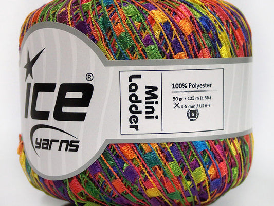 Lot of 6 Skeins Ice Yarns Trellis MINI LADDER Hand Knitting Yarn Rainbow