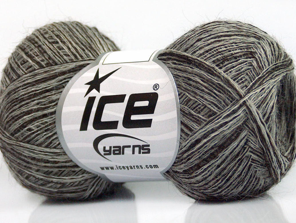 Lot of 8 Skeins ICE SALE LUXURY-PREMIUM (40% Baby Alpaca 10% Wool) Yarn Grey Brown