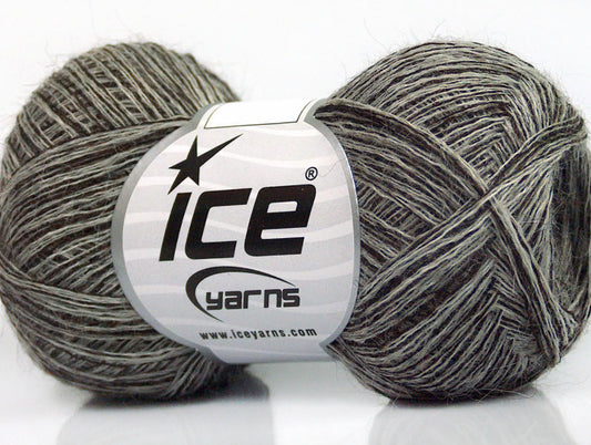 Lot of 8 Skeins ICE SALE LUXURY-PREMIUM (40% Baby Alpaca 10% Wool) Yarn Grey Brown