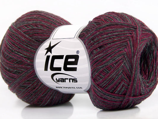 Lot of 8 Skeins ICE SALE WINTER (80% Wool) Hand Knitting Yarn Fuchsia Grey