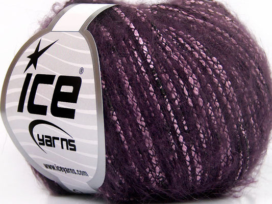 Lot of 8 Skeins ICE SALE MOHAIR-WOOL BLEND (35% Mohair) Yarn Purple Pink