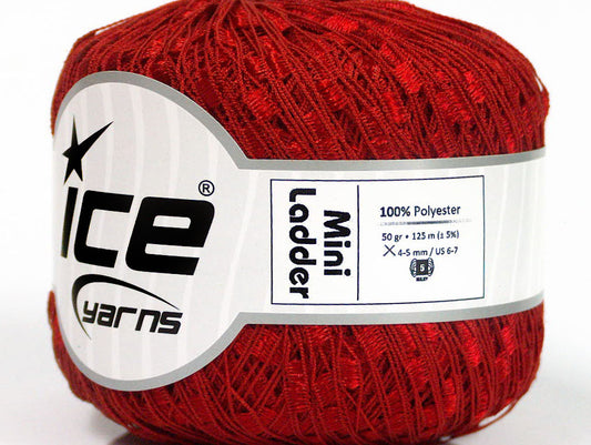 Lot of 6 Skeins Ice Yarns Trellis MINI LADDER Hand Knitting Yarn Red