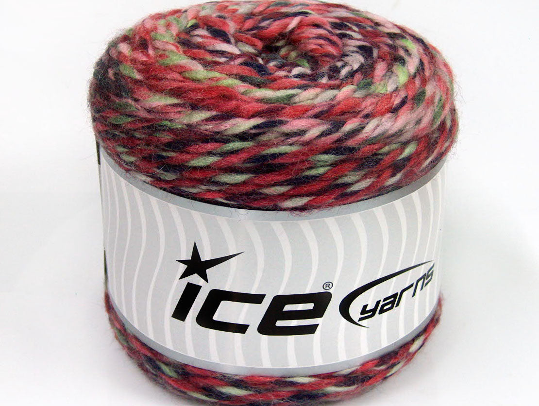 Lot of 2 x 200gr Skeins Ice Yarns CAKES WOOL CHUNKY COLORS (30% Wool) Yarn Pink Shades Mint Green Navy