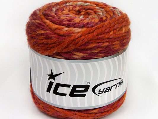 Lot of 2 x 200gr Skeins Ice Yarns CAKES WOOL CHUNKY COLORS (30% Wool) Yarn Copper Orange Orchid Light Blue