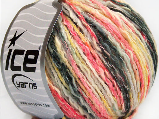Lot of 8 Skeins Ice Yarns PASTEL COTTON (50% Cotton) Yarn Pink Grey Shades Yellow Pink