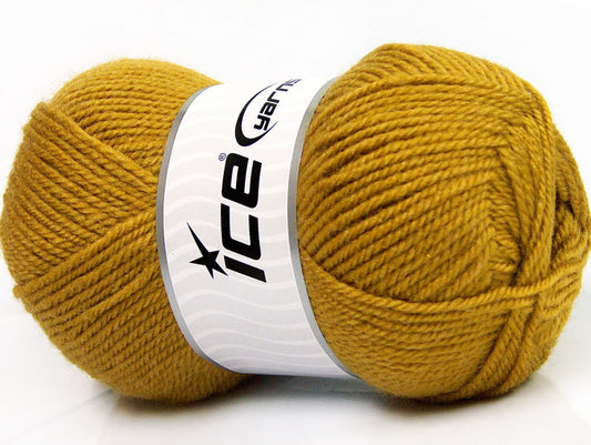 Lot of 4 x 100gr Skeins Ice Yarns FAVOURITE WOOL (50% Wool) Yarn Olive Green