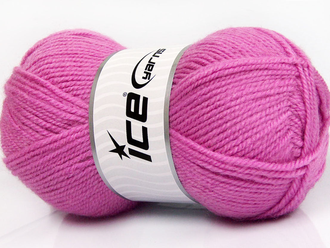 Lot of 4 x 100gr Skeins Ice Yarns FAVOURITE WOOL (50% Wool) Yarn Lavender