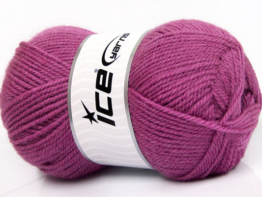 Lot of 4 x 100gr Skeins Ice Yarns FAVOURITE WOOL (50% Wool) Yarn Orchid