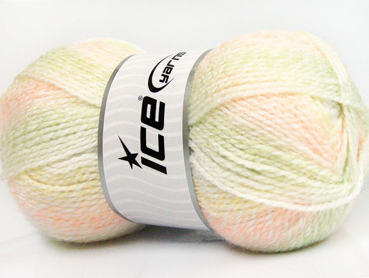 Lot of 4 x 100gr Skeins ICE ANGEL BABY Yarn White Green Salmon Grey Yellow