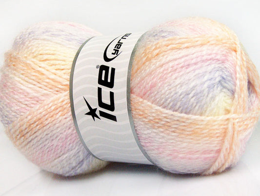 Lot of 4 x 100gr Skeins ICE ANGEL BABY Yarn Lilac Pink Orange Yellow White