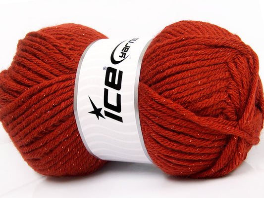 Lot of 4 x 100gr Skeins Ice Yarns WOOL BULKY GLITZ (25% Wool) Yarn Copper