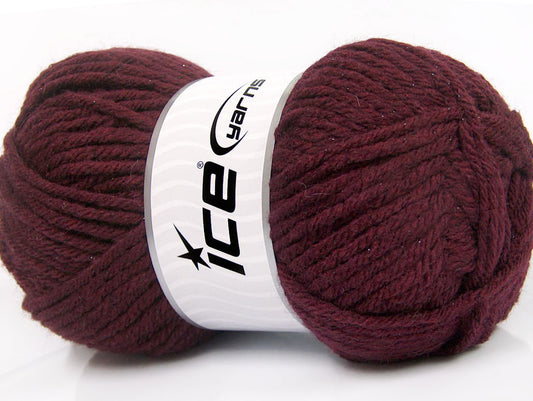 Lot of 4 x 100gr Skeins Ice Yarns WOOL BULKY GLITZ (25% Wool) Yarn Maroon