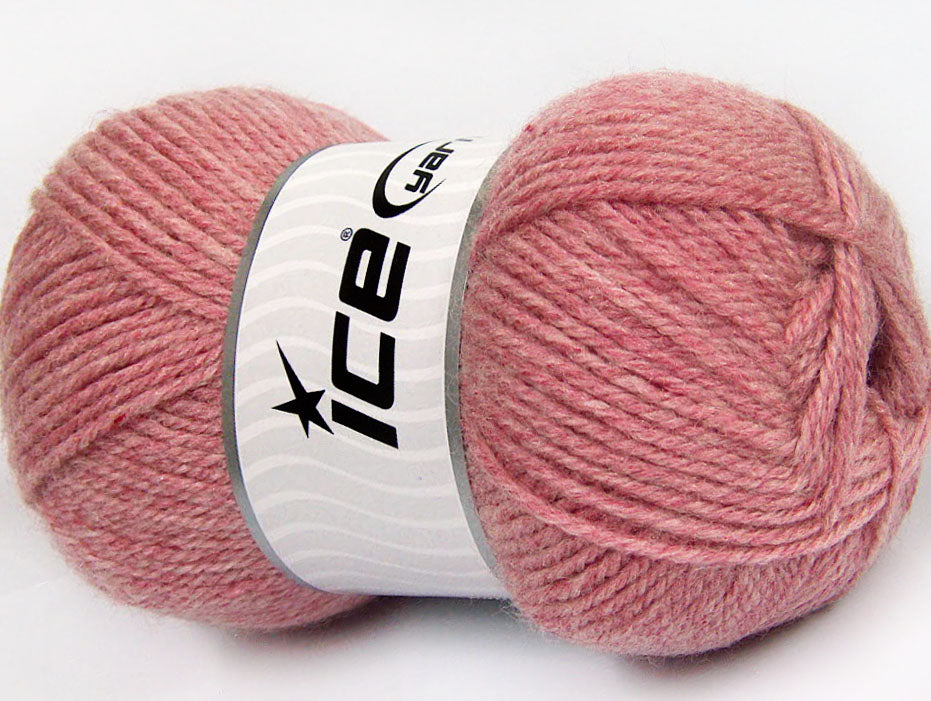 Lot of 4 x 100gr Skeins Ice Yarns FAVOURITE WOOL (50% Wool) Yarn Pink Melange