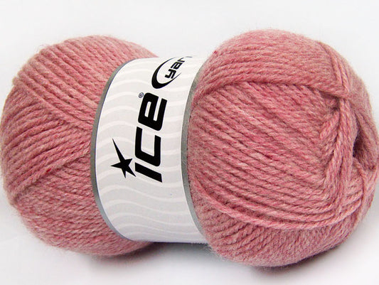 Lot of 4 x 100gr Skeins Ice Yarns FAVOURITE WOOL (50% Wool) Yarn Pink Melange