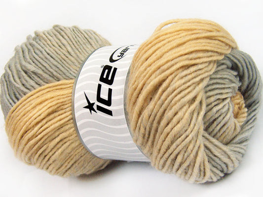Lot of 4 x 100gr Skeins ICE SALE WINTER (25% Wool) Yarn Grey Cafe Latte