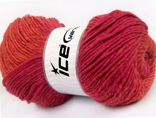Lot of 4 x 100gr Skeins Ice Yarns SALE WINTER (25% Wool) Yarn Dark Pink Orange