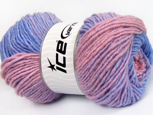 Lot of 4 x 100gr Skeins ICE SALE WINTER (25% Wool) Yarn Rose Pink Lilac Yellow