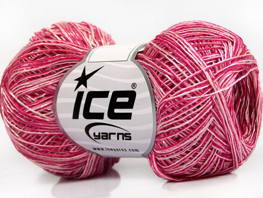 Lot of 8 Skeins ICE VISCOSE SHINE SUPERFINE (45% Viscose) Yarn Pink Shades