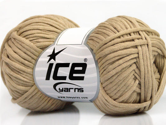 Lot of 8 Skeins ICE TUBE COTTON WORSTED (67% Cotton) Hand Knitting Yarn Beige
