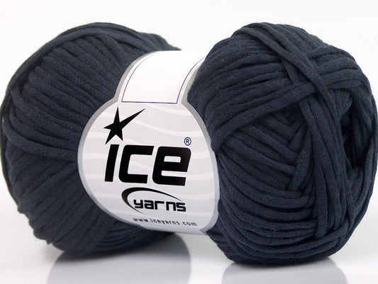 Lot of 8 Skeins ICE TUBE COTTON WORSTED (67% Cotton) Hand Knitting Yarn Navy