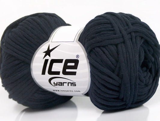 Lot of 8 Skeins ICE TUBE COTTON WORSTED (67% Cotton) Yarn Dark Navy