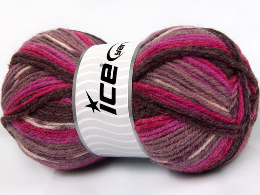 Lot of 4 x 100gr Skeins Ice Yarns JACQUARD (50% Wool) Yarn Maroon Fuchsia Lilac Purple