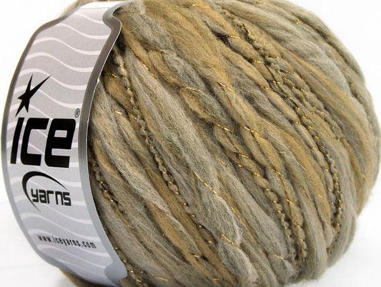 Lot of 8 Skeins ICE SALE WINTER (40% Wool) Hand Knitting Yarn Camel Grey Gold