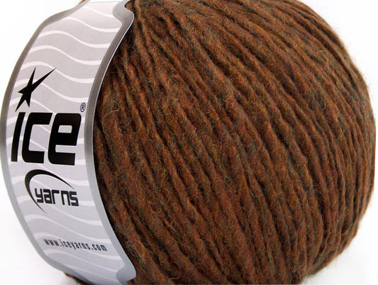 Lot of 8 Skeins ICE WOOL CORD ARAN (50% Wool) Hand Knitting Yarn Caramel