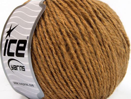 Lot of 8 Skeins ICE WOOL WORSTED 50 (50% Wool) Hand Knitting Yarn Tobacco